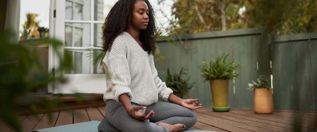 Woman meditating