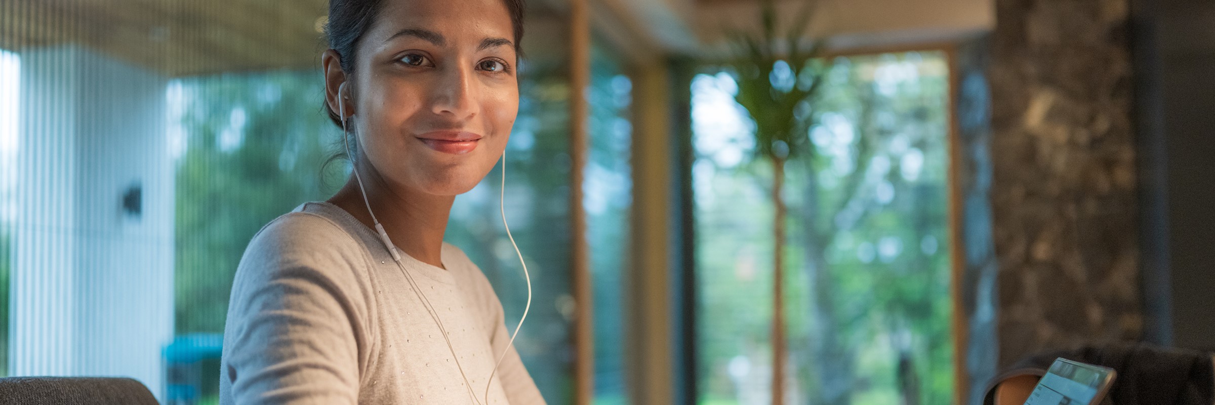 Woman with headphones