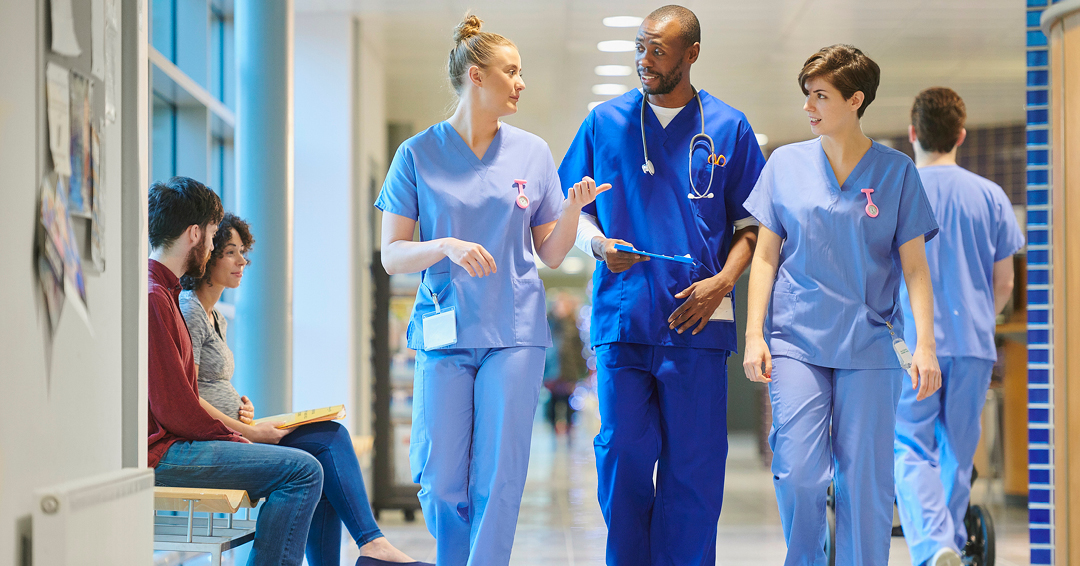 Caregivers walking