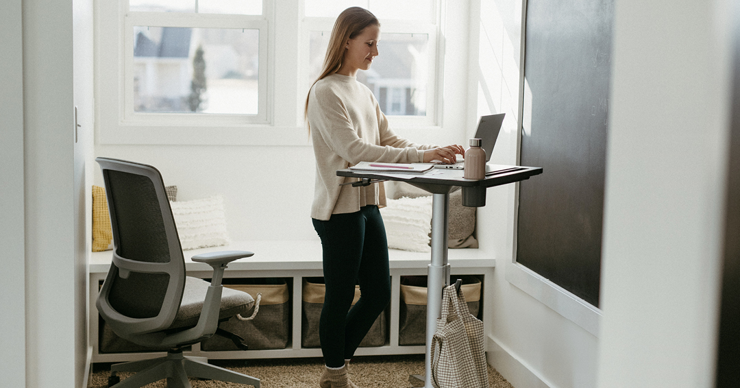 Woman working at home